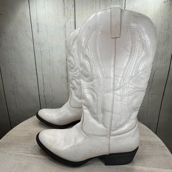 Coconuts by Matisse Dusty Womens Western Boots Size 8.5 Ivory Pull On Boots - Picture 13 of 13